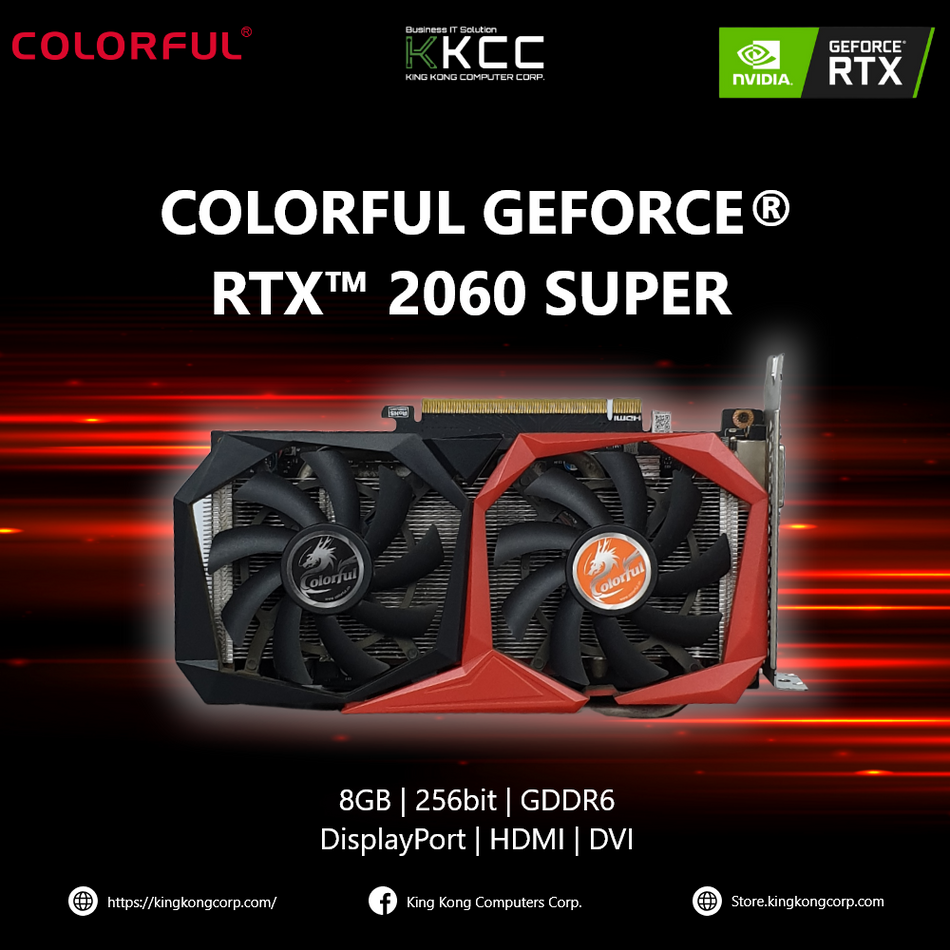 COLORFUL GEFORCE RTX 2060 SUPER | 8GB GDDR6 | Display Port | HDMI | DVI | (SLIGHTLY USED)