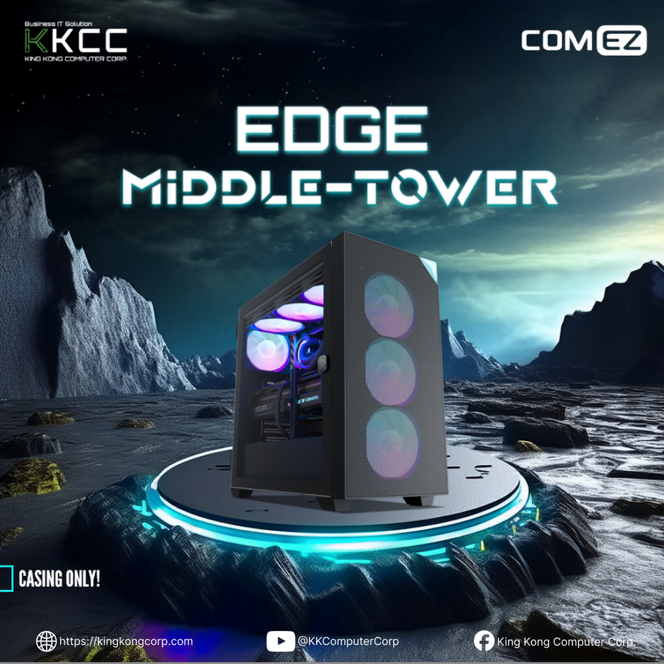 COM EZ EDGE CASE | MIDDLE-TOWER | STANDARD ATX | E-ATX | ATX | MICRO-ATX | MINI-ITX | 7EA (BRANDNEW)