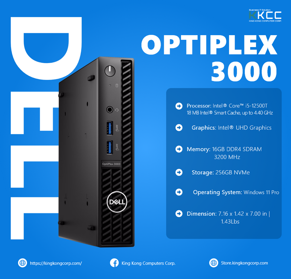 DELL OPTIPLEX 3000 | INTEL I5-12TH GEN | 16GB DDR4 | 256GB NVMe (SLIGHTLY USED)
