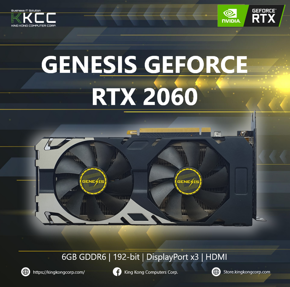 GENESIS GEFORCE RTX 2060 GPU | 6GB DDR6 | 192-BIT | Display Port x3 | HDMI | (SLIGHTLY USED)