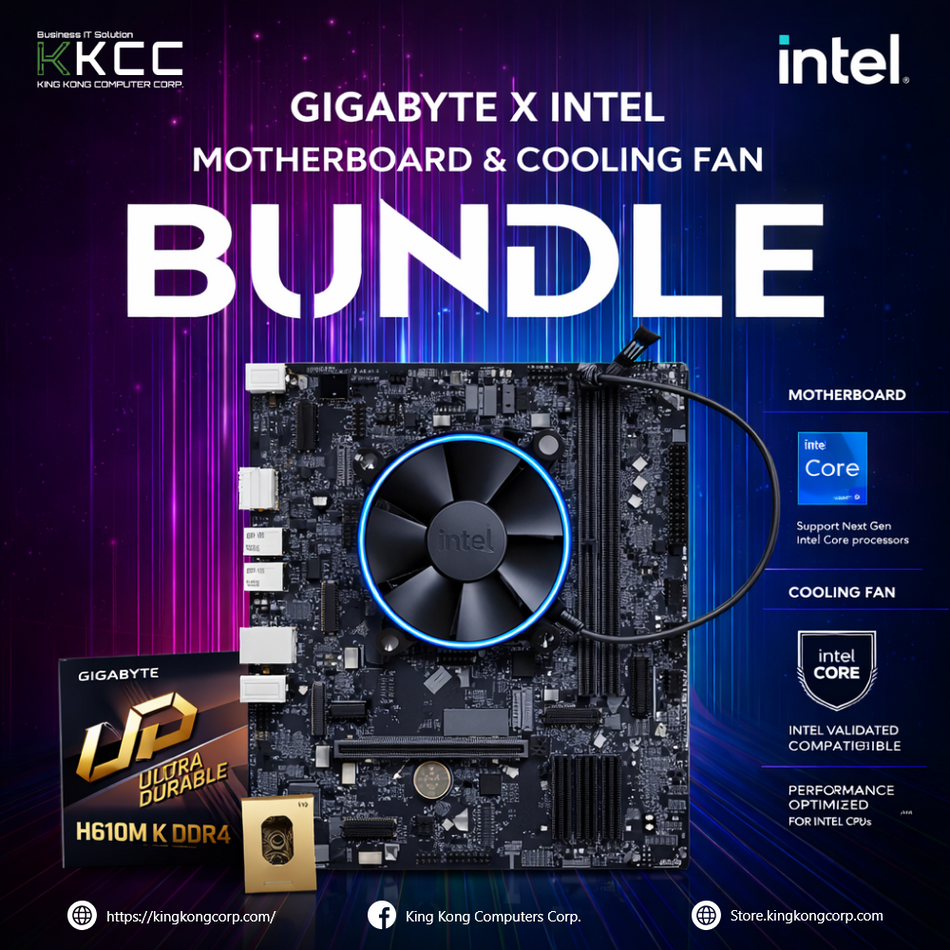 BUNDLE GIGABYE H610M K DDR4 MOTHERBOARD | i5-12400 PROCESSOR | INTEL COOLING FAN