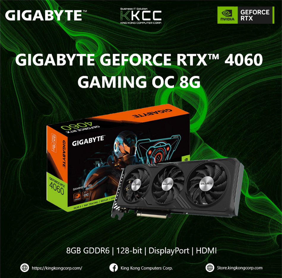 GIGABYTE GEFORCE RTX 4060 GAMING OC 8G | 8GB GDDR6 | 128-BIT | Display Port | HDMI | (BRAND NEW)