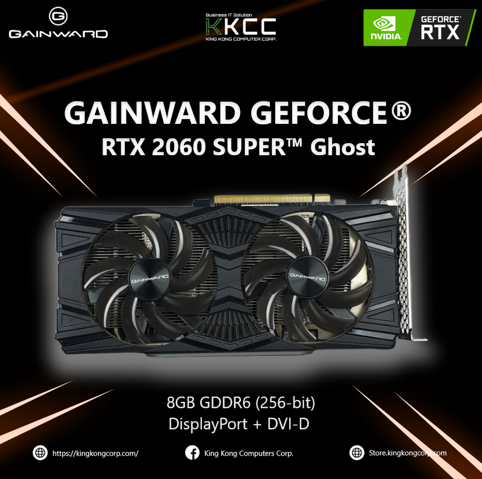GAINWARD GEFORCE RTX 2060 SUPER GHOST | 8GB GDDR6 | Display Port | DVI-D | (SLIGHTLY USED)