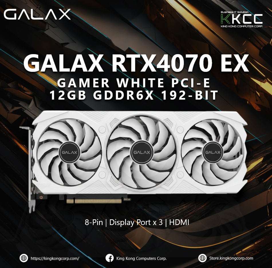 GALAX RTX 4070 EX GAMER WHITE | 12GN GDDR6X | 192-BIT | 8-PIN | DISPLAY PORT X 3 | HDMI (SLIGHTLY USED)