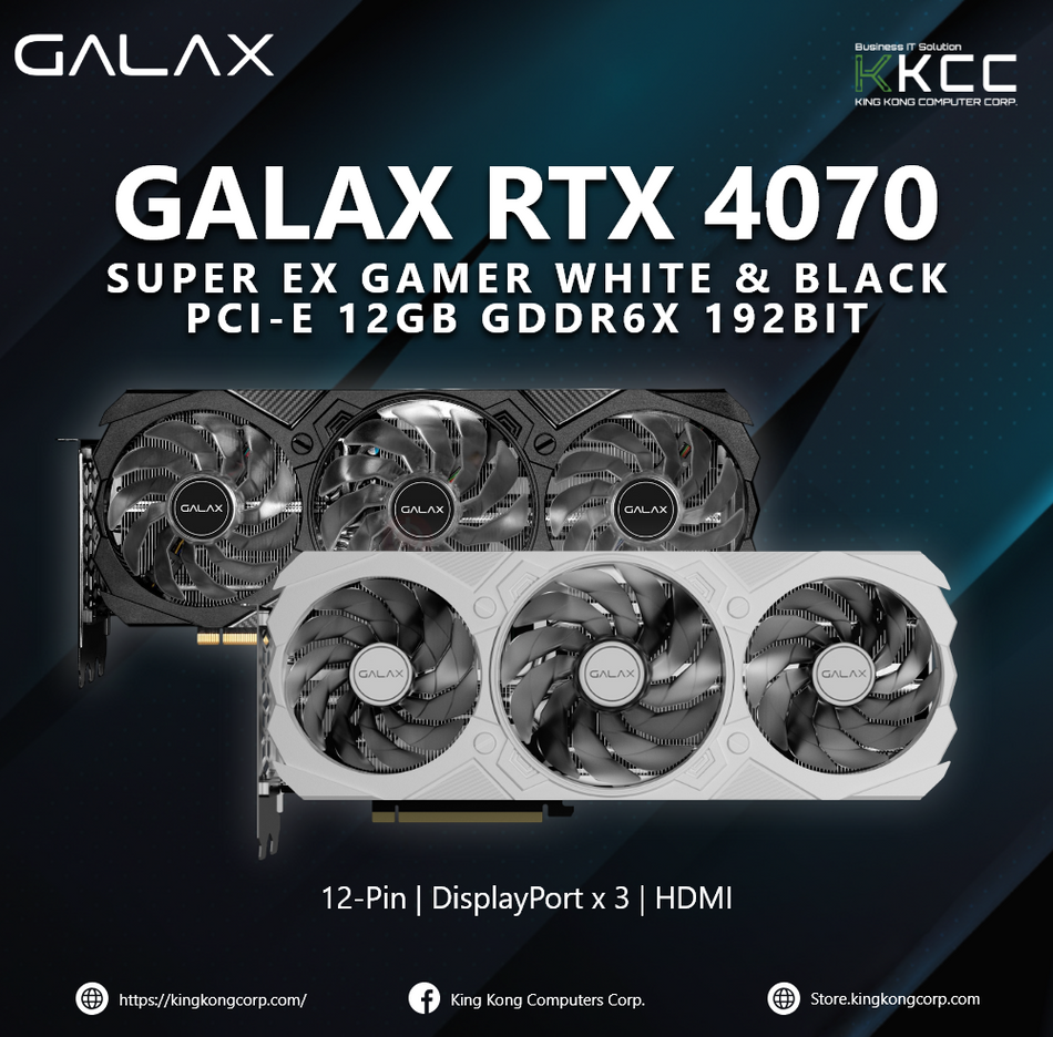 GALAX RTX 4070 SUPER EX GAMER | 12 GB DDR6X | 192-BIT | 12-PIN | DISPLAY PORT x 3 | HDMI (SLIGHTLY USED)
