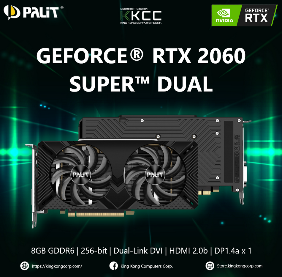 PALIT GEFORCE RTX 2060 SUPER DUAL GPU | 8GB GDDR6 | 256-bit | (SLIGHTLY USED)