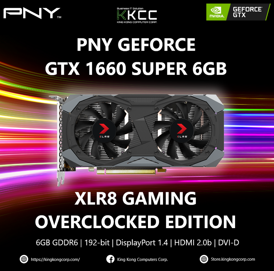 PNY GEFORCE GTX 1660 SUPER 6GB XLR8 GAMING OVERCLOCKED EDITION | 6GB GDDR6 | 192-BIT | (SLIGHTLY USED)