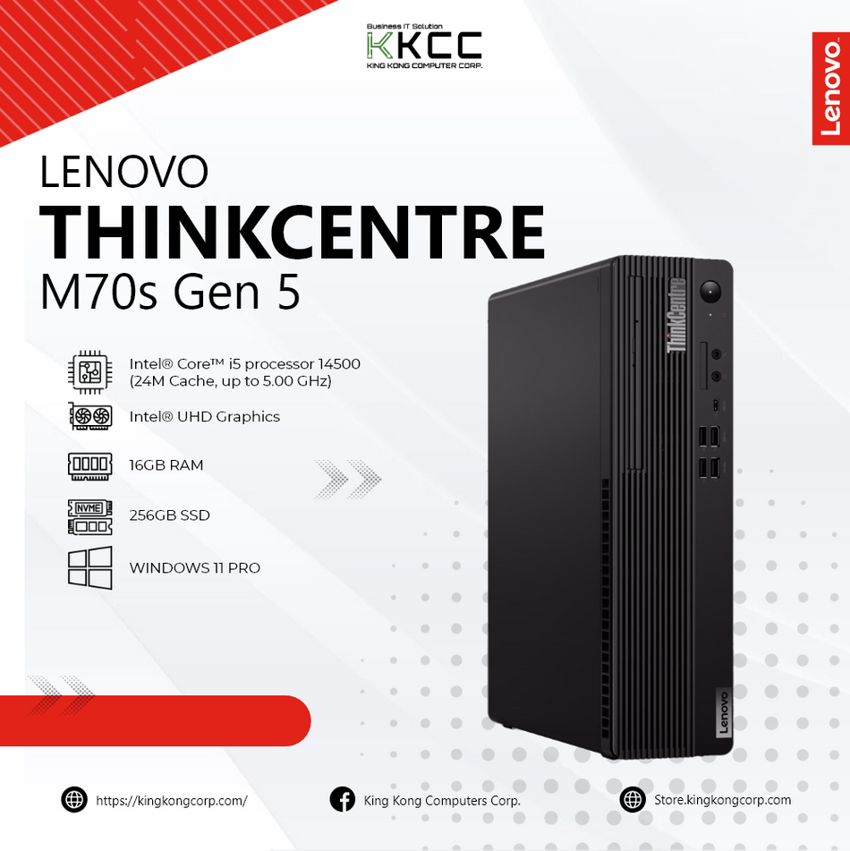 LENOVO THINKCENTRE M70s GEN 5 | Intel® Core™ i5-14500 | Intel® UHD Graphics | 16GB RAM | 256GB SSD | Windows 11 Pro (BRANDNEW)