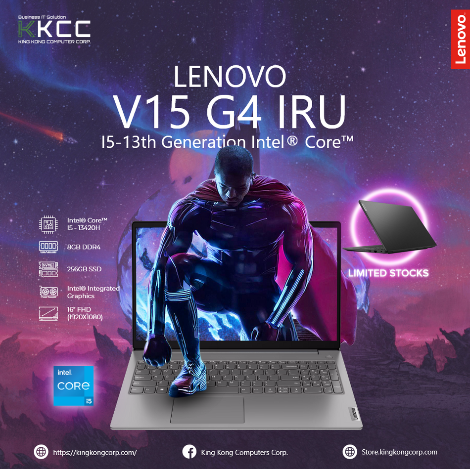 LENOVO V15 IRU | INTEL CORE I5-13TH GEN | 8GB DDR4 | 256GB SSD (BRANDNEW)
